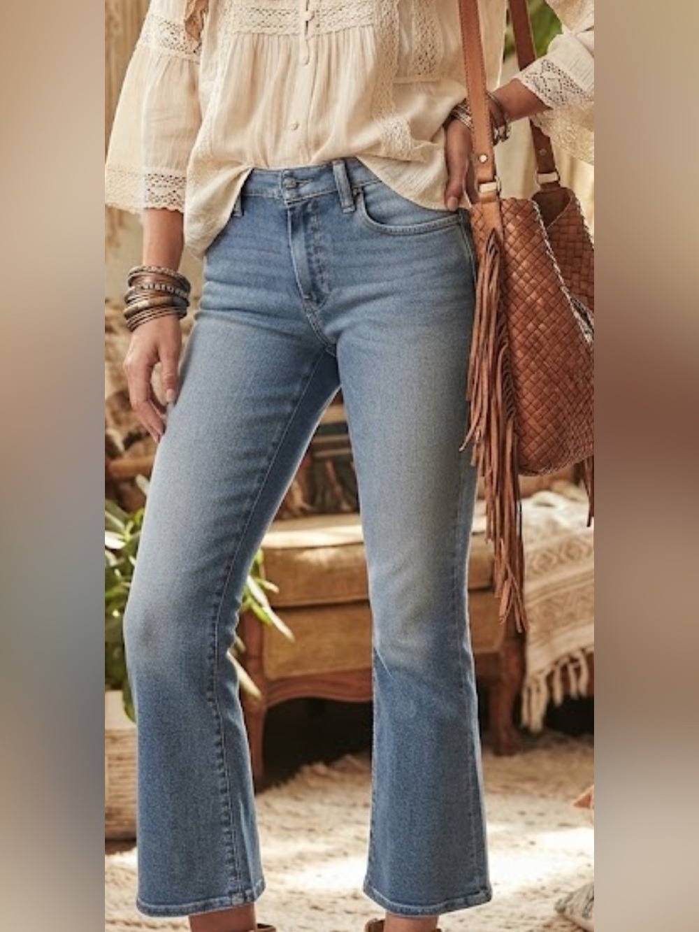 Paige Mason Crop Boot Jeans NWT Divine Blue Sz 32